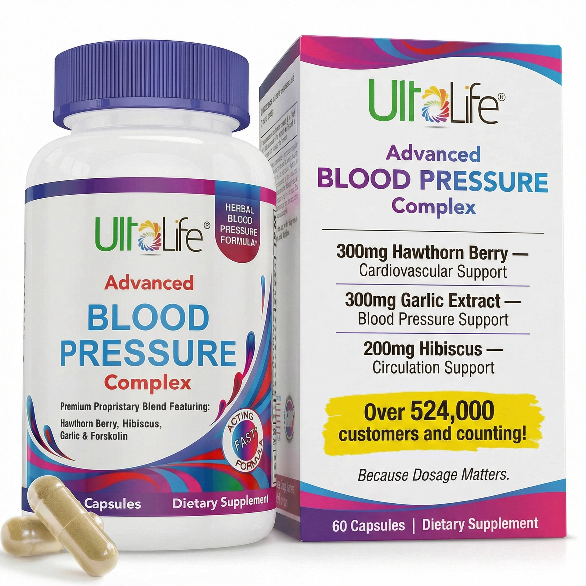 Blood Pressure Support Supplement | Hibiscus, Hawthorn & Olive Leaf